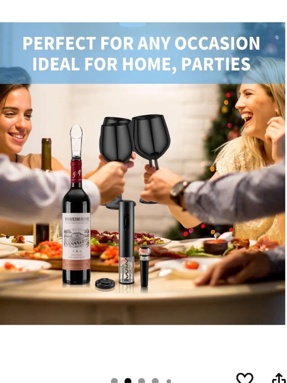 Electric Wine Opener Set in Black